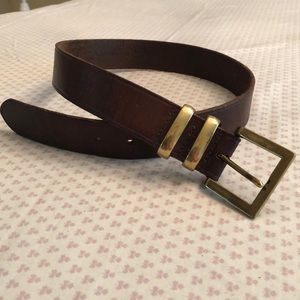 Gap brown Italian leather belt, brass hardware, 28